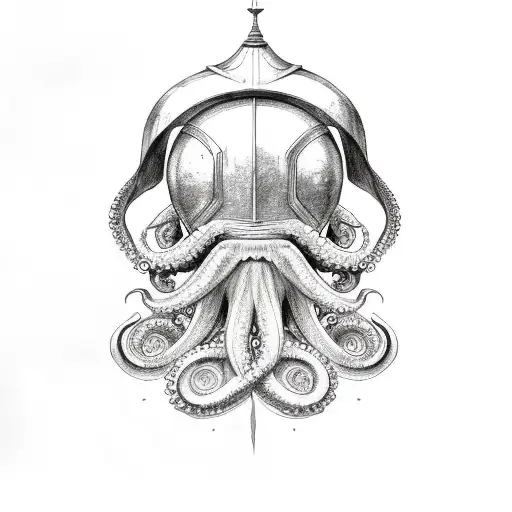 Octopus With Spartan Helmet