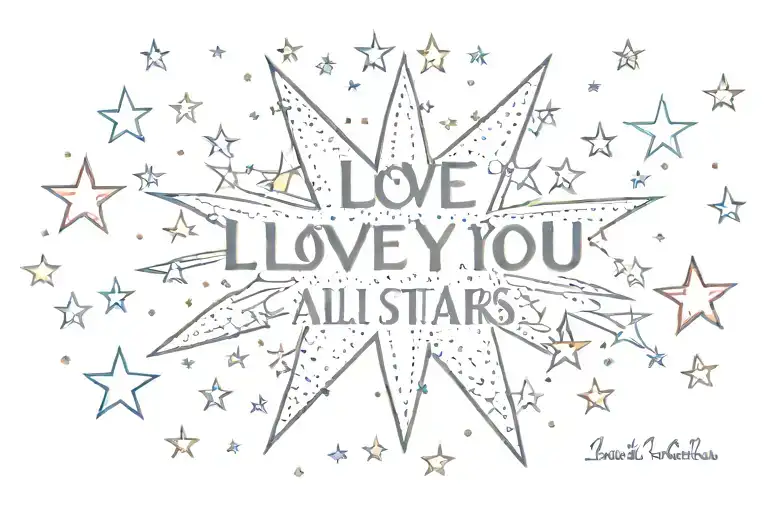 Twinkling Small Stars With Words I Love You Than All The Stars