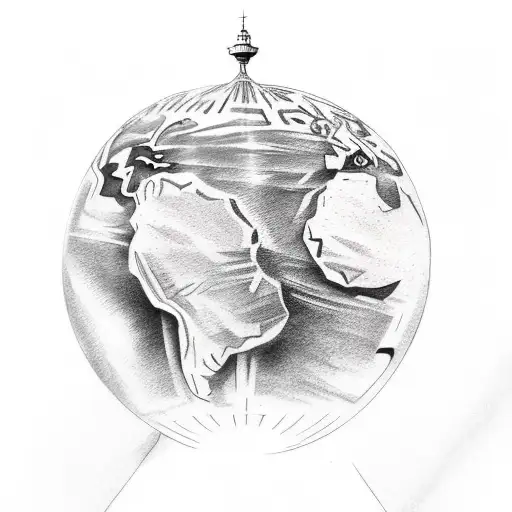 A Realistic Tattoo Of A Frozen World Globe