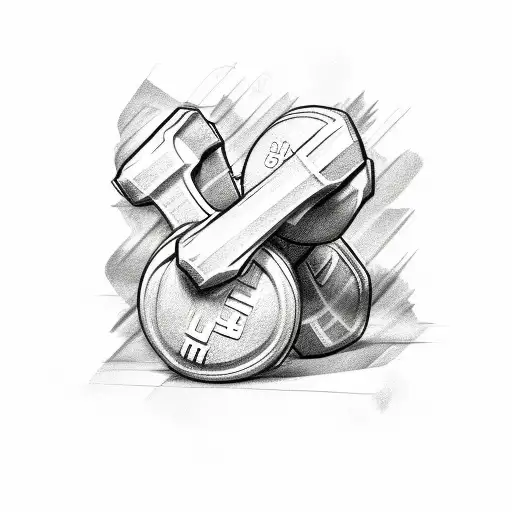 A Sketch-style Illustration Of A Football Player Lifting Weights