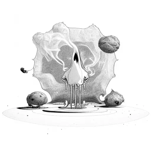 A Surreal Scene Of An Alien Smoking A Joint In A Field Of Cannabis Plants