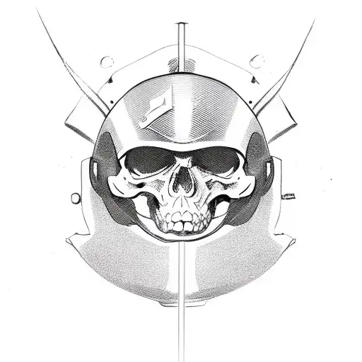 Scull In Military Helmet