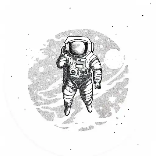 Astronaut Floating In Empty Space