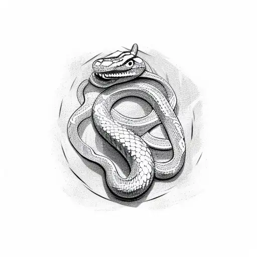 A Snake Forming The Shape Of A Masculine Symbol