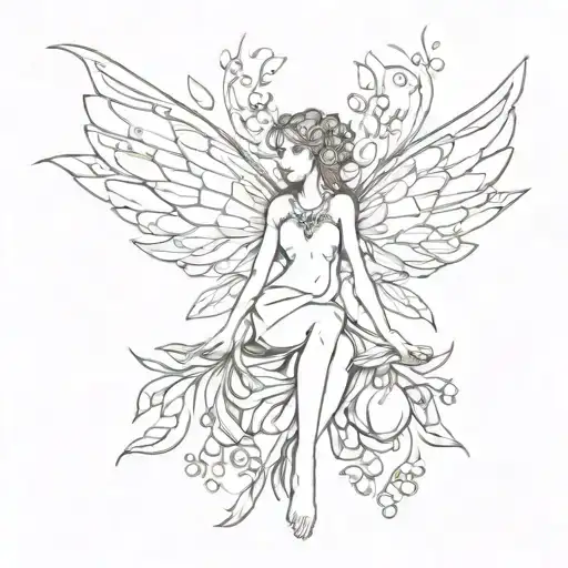 Pomegranate Fairy Wings Spread Wide