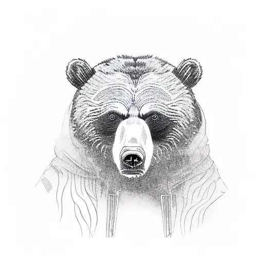 Grizzly Bear Next To Guitar