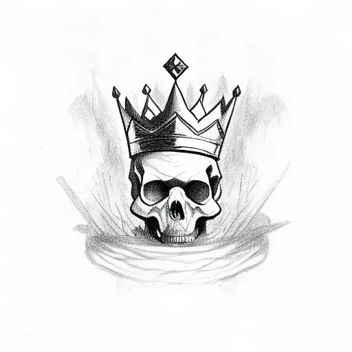 Broken Skull With Crown