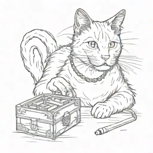 A Cat With A Cigarette Box