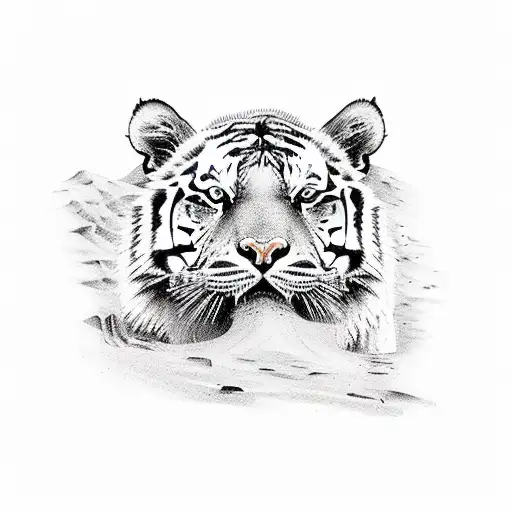 A Tiger Emerging From A Sandy Desert Landscape