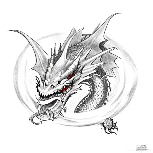 Dragon With Rose In The Mouth