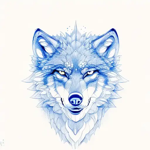 Blue And Green Wolf