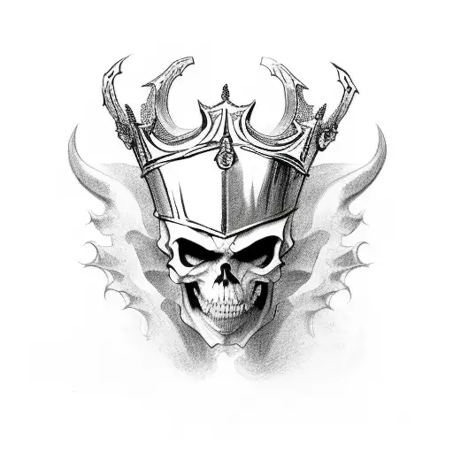 Demon Skull With A Crown