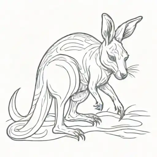 Minimalistic Cartoon Kangaroo Logo In One Line