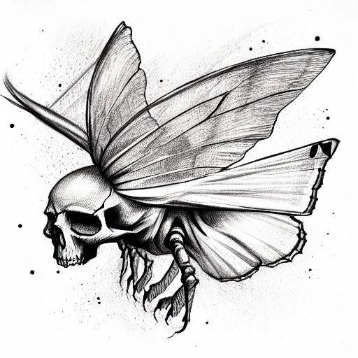 Moth With Skull