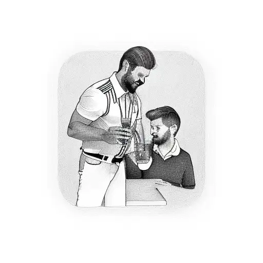 Father And Son Bonding Over Cocktails