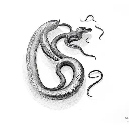 Black Small Snake Moving