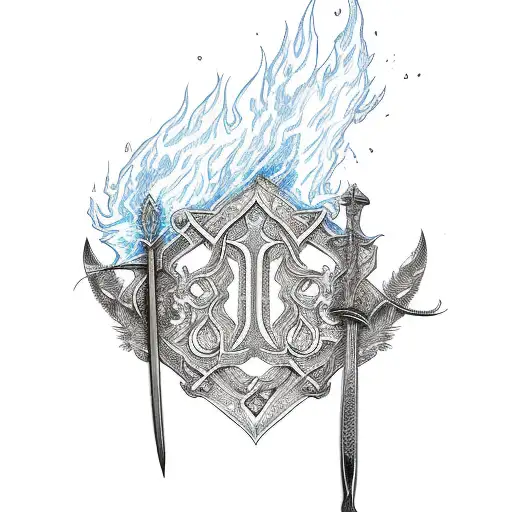 Flaming Blue Sword