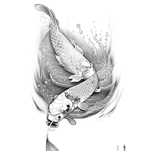 Koi Fish With Water