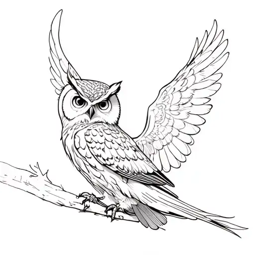 Owl Spread Wings