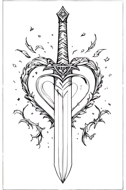 Sword With Heart Surrounded