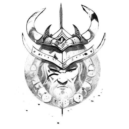 A Fierce Viking Warrior Emerging From Battle Fog With A Sword In Hand