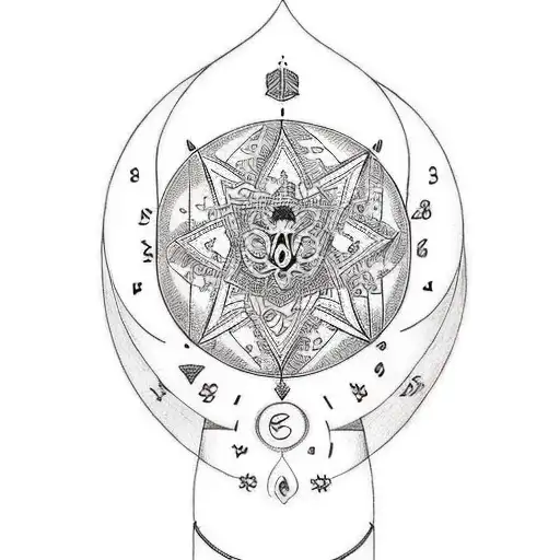 A Tattoo Design Featuring Five Unique Symbols Representing Each Of Your Children's Time Of Birth