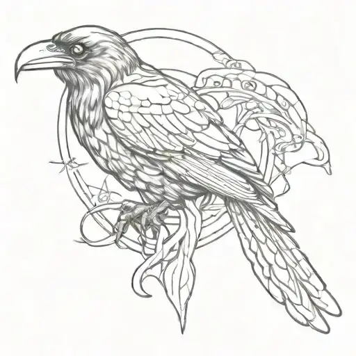 Raven And Snake Tightly