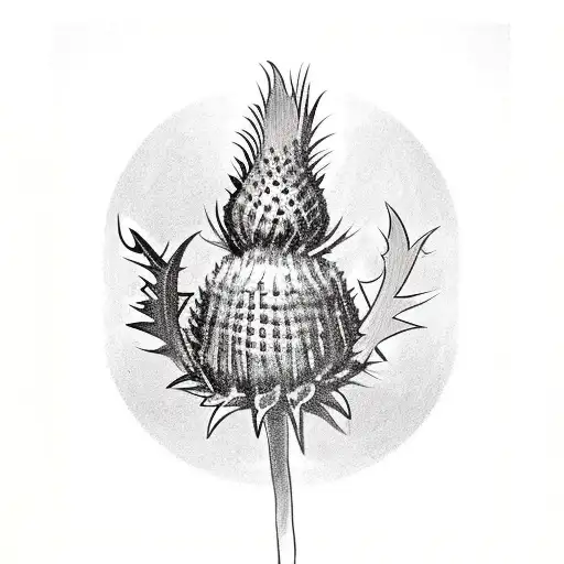 Scottish Thistle With Initials C A S B