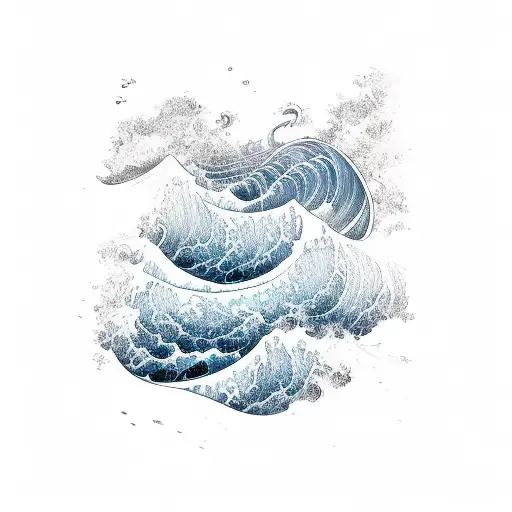 Long Blue Ocean Wave