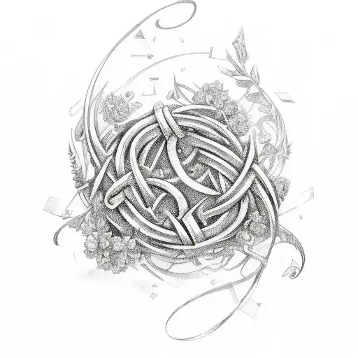 A Stylized Letter 'S' Intertwined With Floral Elements