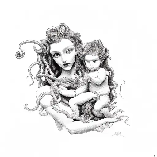 Medusa Holding Child