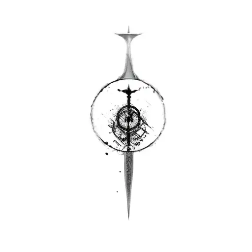 A Circle With A Sword In The Middle
