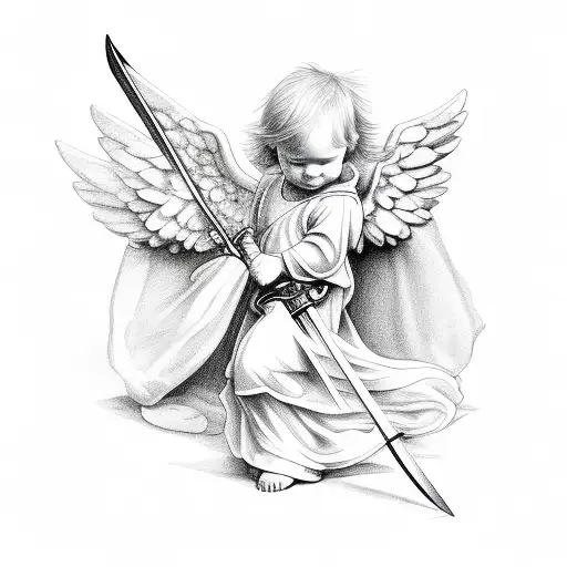Baby Angel With Sword
