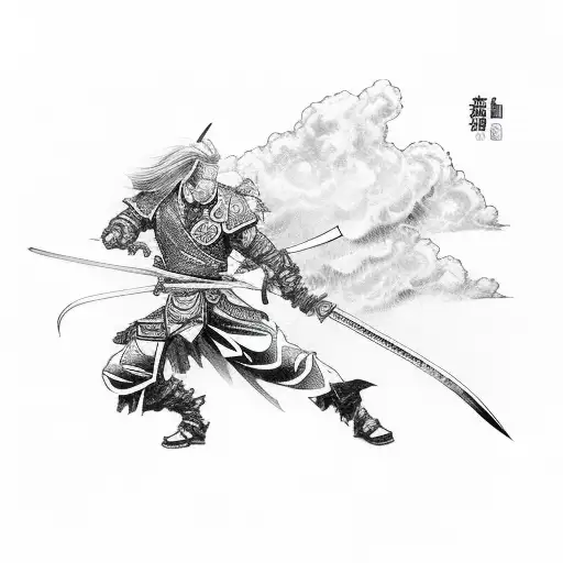 Katana With Thundercloud And Lightning