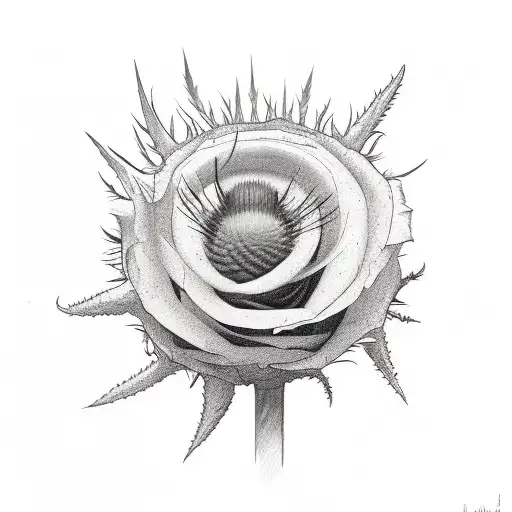 Thistle And A Hampshire Rose Intertwined