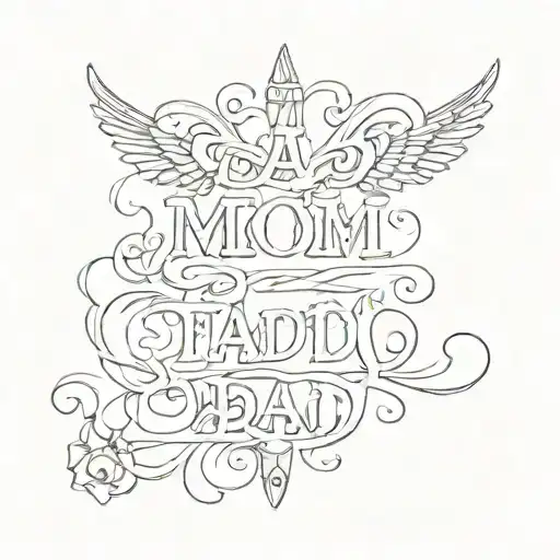 Mom Dad Names Written