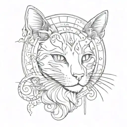 Cat With Sun And Moon