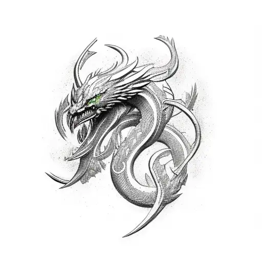 Combine The Mythical Creatures Of A Hydra And A Phoenix Into A Unique Tattoo Design