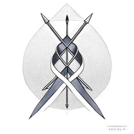 Cancer Ribbon With An Arrow Thru It