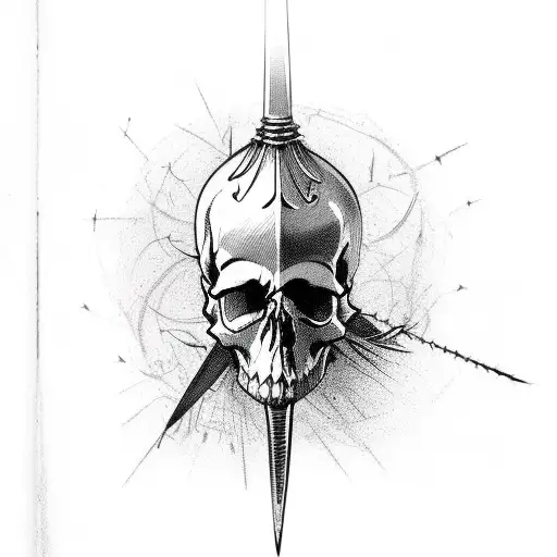 Dagger Skull Barbed Wire