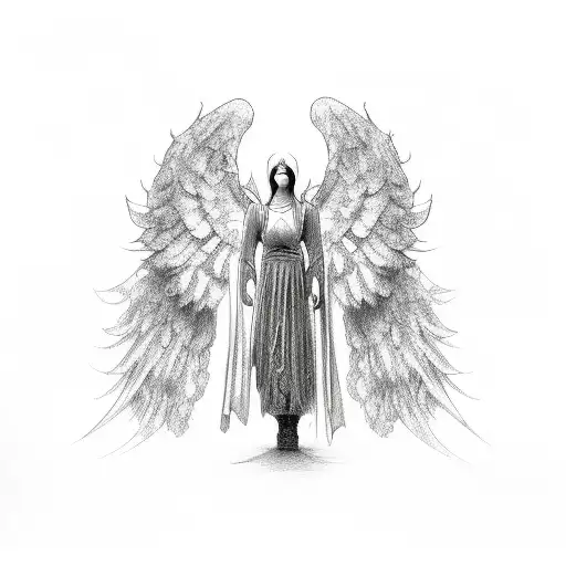 Cloaked Angel With Wings Masculine Death Dark