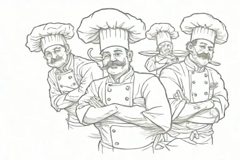 Chef Cheahan With Two Chef Hats To The Side