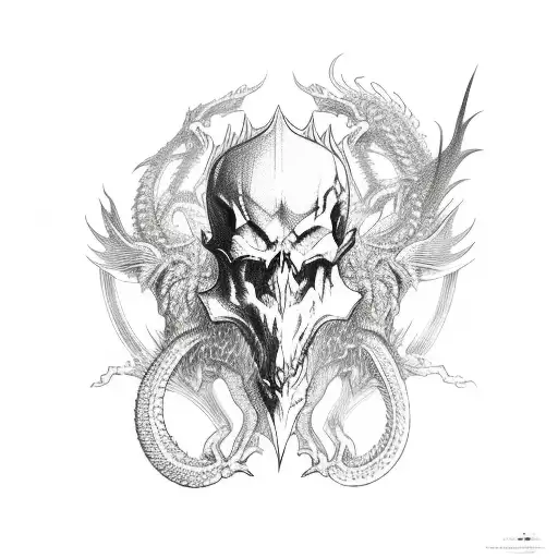 Dragon With Skull