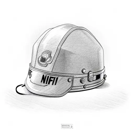 Camp Fire With Firemens Helmet