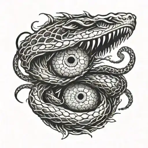 Evil Snake Fighting Eye Inside
