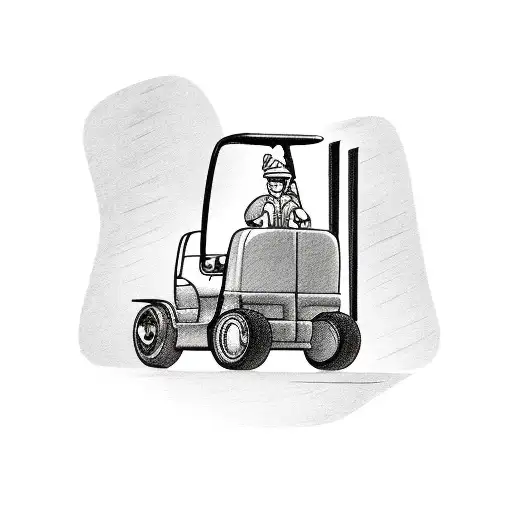 Forklift Driver As A Cartoon Character