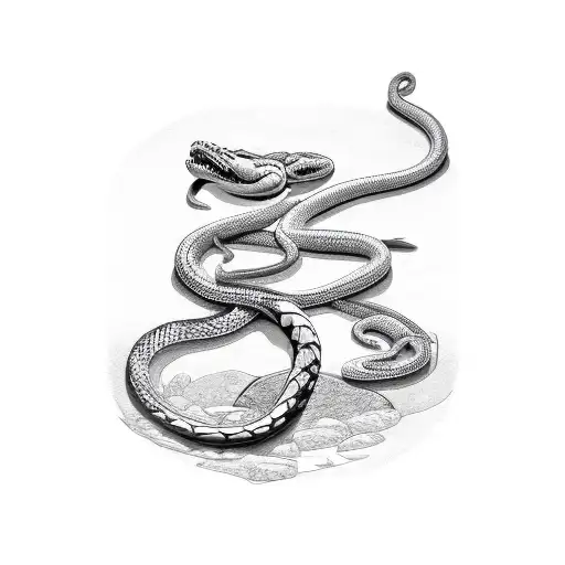 A Sword Surrounded By A Snake