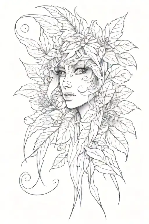 Wispy Plant With Eyes In The Shape To Wrap Shoulder