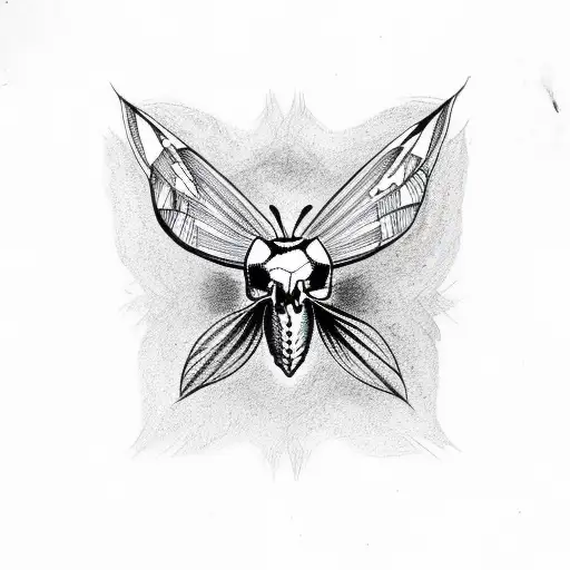 Moth Skull Gothic Small