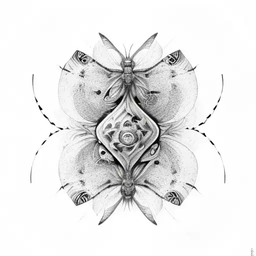 Butterfly Moth Yin Yang Warped Reflection Twist